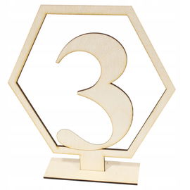 Drewniane ozdobne Numerki numery na stół weselny ślub ozdoba cyfry MA3