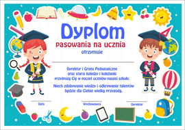 Dyplom pasowanie na ucznia szkoła wz3 a4 10szt PR 70