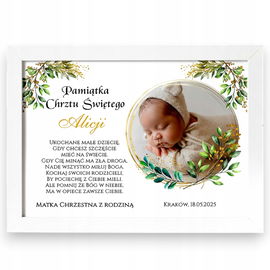 Pamiątka Chrztu Świętego Ramka Na Prezent Chrzest Święty Personalizowany W9