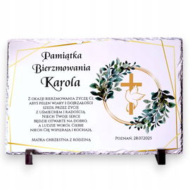 Prezent na Bierzmowanie pamiątka Bierzmowania ramka życzenia granit W7