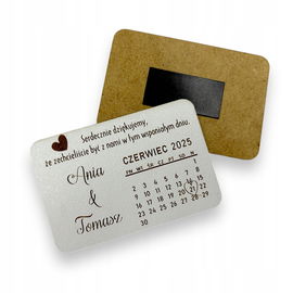 Podziękowanie dla gości prezent magnes personalizowany na ślub 10szt PR967