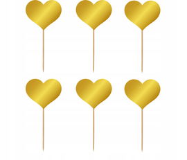 PIKERY ZŁOTE 6 SZTUK BABECZKI URODZINY KOMUNIA MUFFINKI IHS KRZYŻ RP517