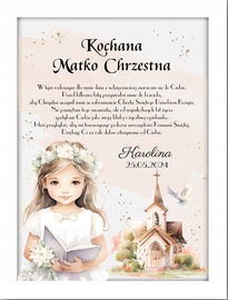 Podziękowanie Matka Chrzestna Ojciec Chrzestny komunia prezent ramka PR 21