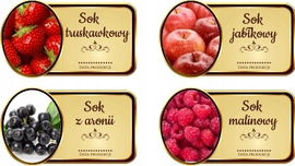 Naklejki na soki sok butelki etykiety 20szt PR 248