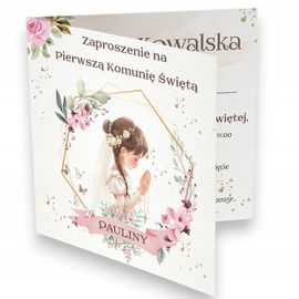 Zaproszenia Zaproszenie na Komunię Świętą Personalizacja koperta ZAP2