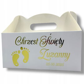 Pudełko na Ciasto Pudełka Chrzest święty Podziękowanie Złote 10sztuk P5