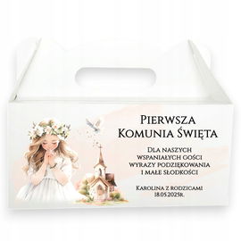 Pudełko na Ciasto Pudełka Komunijne Komunia Podziękowanie kolor 10 sztuk P2