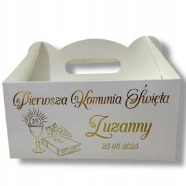 Pudełko na Ciasto Pudełka Komunijne Komunia Podziękowanie Złote 10sztuk P1