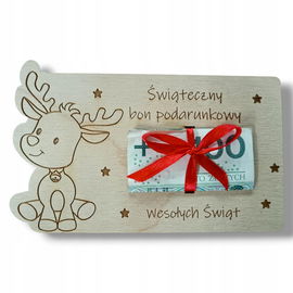 Świąteczny BON święta podarunkowy Voucher na pieniądze prezent wz5 RP193