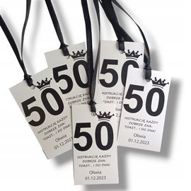 Zawieszki na alkohol Urodziny 18,20,30,40,50 10szt PR 231