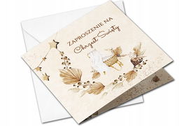 Zaproszenia na chrzest urodziny koperta BOHO 1 PR 295