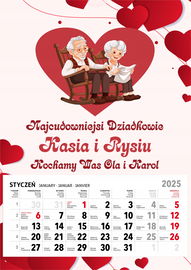 Prezent na święta Dzień Babci Dziadka Foto kalendarz A3 Foto zdjęcie PR956