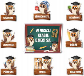 Dekoracja szkolna papierowa ozdoba SOWY SOWA wz3 PR 200