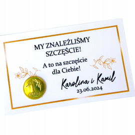 Podziękowanie podziękowania dla gości Wesele brelok grosik 2 ZDRAP 2