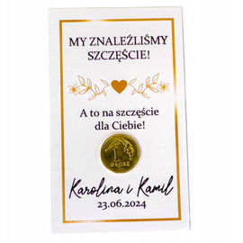 Podziękowanie podziękowania dla gości weselnych Wesele brelok grosik 1 PR1