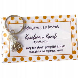Podziękowanie podziękowania dla gości weselnych Wesele słonik brelok PR 4