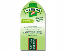 NAKLEJKI NA WÓDKĘ WESELNĄ ETYKIETY KRUPNIK 8szt. PR 622