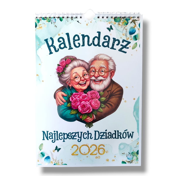 Dla babci i dziadka Kalendarz 2026 A4 śmieszny prezent urodziny KAL10
