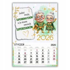 KAL7 Prezent na święta Dzień Babci Dziadka Foto kalendarz A3 dla Dziadków
