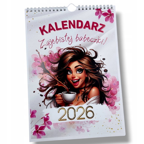 Kalendarz 2026 A4 śmieszny prezent upominek urodziny kobieta JASNYRÓŻ S38