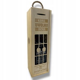 Drewniane Pudełko na Wino z Imieniem prezent na 18 30 40 50 60 urodziny S23