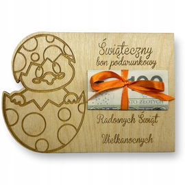 Bon świąteczny drewniany - voucher- kartka wielkanocna wz3 RP149