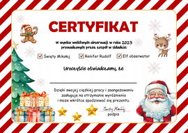 Certyfikat dyplom grzecznego dziecka PODPIS MIKOŁAJA papier A4 wz2 PR 50