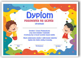 Dyplom pasowanie na ucznia szkoła wz4 a4 10szt PR 70