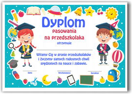 Dyplom pasowanie na przedszkolaka wz2 a4 10szt PR 70