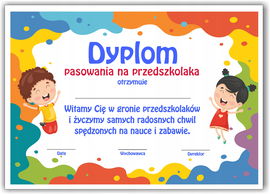 Dyplom pasowanie na przedszkolaka wz1 a4 10szt PR 70