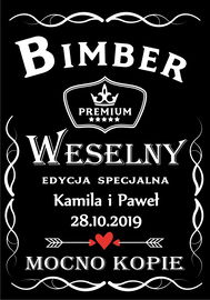 ETYKIETY Naklejki Wódkę Weselną alkohol bimber 50x PR 496