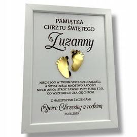 PAMIĄTKA CHRZTU ŚWIĘTEGO PREZENT NA CHRZEST URODZINY RAMKA W10 PŁYTA MDF