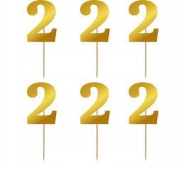 PIKERY ZŁOTE 6 SZTUK BABECZKI URODZINY KOMUNIA MUFFINKI RP524