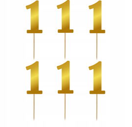 PIKERY ZŁOTE 6 SZTUK BABECZKI URODZINY KOMUNIA MUFFINKI RP526