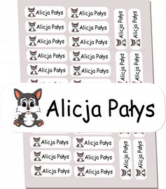 Naklejki metki imienniki imienne do szkoły 50szt PR 227