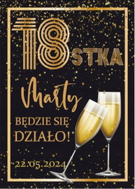 Naklejki na butelki z okazji 18 30 50 urodzin N11 PR 270