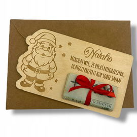 Świąteczny BON święta podarunkowy Voucher na pieniądze prezent imię s5