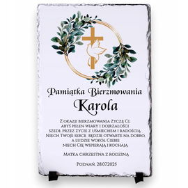 Prezent na Bierzmowanie pamiątka Bierzmowania ramka życzenia granit W8