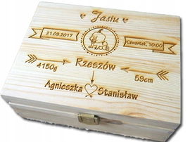PUDEŁKO WSPOMNIEŃ prezent CHRZEST roczek GRAWER RP382