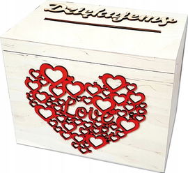 PUDEŁKO NA KOPERTY SKRZYNKA DREWNO ŚLUB WESELE PR 609