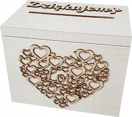 PUDEŁKO NA KOPERTY SKRZYNKA DREWNO ŚLUB WESELE PR 611