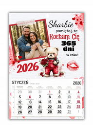 WAL1 Prezent na Walentynki dla chłopaka Foto kalendarz A3 Foto zdjęcie