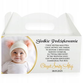 Pudełko na Ciasto Chrzest Święty Podziękowanie zdjęcie FOTO 10 sztuk P4