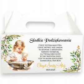 Pudełko na Ciasto Pudełka Chrzest Święty Podziękowanie kolor 10 sztuk P3
