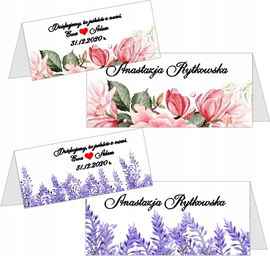 Winietki ślubne na stół ślub wesele weselne 4 szt PR 455