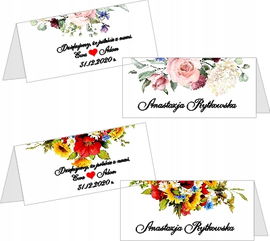 Winietki ślubne na stół ślub wesele weselne 10szt PR 497