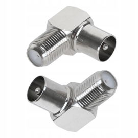 PRZEJŚCIE GNIAZDO F NA WTYK TV KĄTOWE Złącze Przejściówka