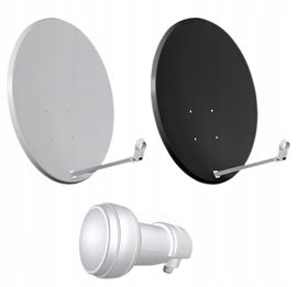 Antena satelitarna Corab X80 80cm biała/grafit + konwerter SINGLE
