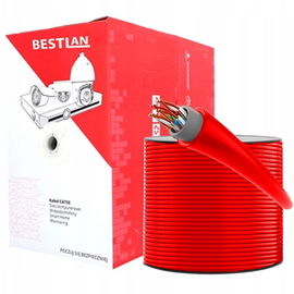 Kabel Ethernet skrętka UTP wewnętrzna kat. 5e DRUT 305m Czerwona