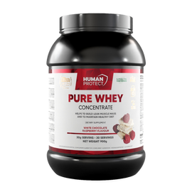 Human Protect Pure Whey 900 g Białko Koncentrat WPC BIAŁA CZEKOLADA-MALINA